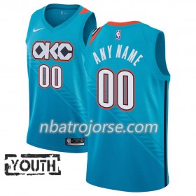 Barn Oklahoma City Thunder Tröja Skräddarsydda 2018-19 Nike City Edition Blå Swingman